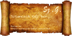 Sztancsik Gábor névjegykártya